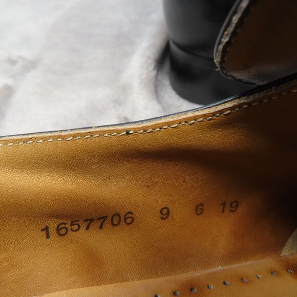 Manz Dress Shoe Mens 9 Black Leather Loafer Slip On Block Heel Made In Germany - Picture 13 of 15